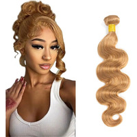 Color 27 Bundle Honey Blonde Body Wave Human Hair Bundles 30 Inch Brazilian Honey Blonde Human Hair 1 Bundle Color #27 Body Wave Bundles