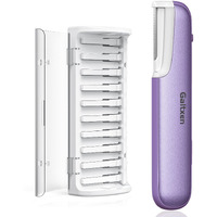 Dermaplaning Tool For Women - Facial Exfoliation & Peach Fuzz Hair Removal With Rechargeable Sonic Edge Technology, 10 Refill Blades