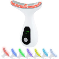 Hotormer Face Massager Tool, Facial And Neck Massager Beauty 3-In-1 Triple Action Light, Thermal, And Vibration For Skin Care Face Sculpting Tool (White)