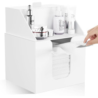 Tainess Disposable Facial Towels Storage Box Compatible With Clean Skin Club Clean Towel Xl - Cotton Pads - Swabs Upgraded Double Layer Acrylic Storage Container Face Towel Holder (Matte White)