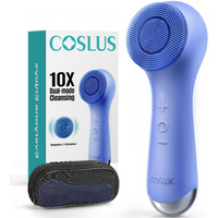 Coslus Face Scrubber Facial Cleansing Brush: 2 In 1 Spin And Vibration Patented Tech, Silicone Electric Exfoliator Scrubber With Automatic Foaming, Waterproof Face Cleanser Brush For Men And Women