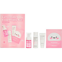 Tonymoly Wonder Ceramide Mochi Essentials Kit - 4-Piece Set With Ceramide Toner, Cream, Cleanser & Eye Patches - Hydrating, Barrier-Boosting Skincare With Hyaluronic Acid, Vitamin B5 & Centella