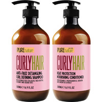 Curly Hair Shampoo And Conditioner Set - Sulfate Free And Color Safe - For Wavy, Frizzy, Fine, Black And Permed Styles - Moisturizing For Men And Women - Deep Curl Hydrating Products With Argan Oil