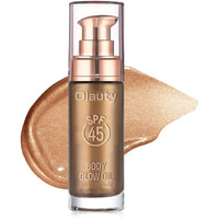 Shimmer Oil, Spf 45 Sunscreen Body Makeup Waterproof No Transfer Body Luminizer Lotion Glow For Women, Liquid Illuminator Bronzer, Long-Lasting, Radiance Skin (03# Glistening Bronze)