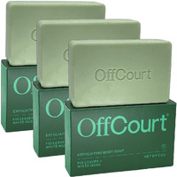 Offcourt Exfoliating Bar Soap - Whole Body, Deep Cleansing And Hydrating Soap For Men & Women - All Skin Types - Non-Drying Bar - Fresh Fig Leaves Scent (5Oz, 3 Pack)