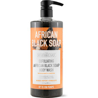 The Spathecary African Black Soap Exfoliating Body Wash With Coconut And Charcoal, Scrub, Soften, Stimulate, 32 Oz