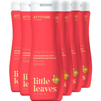 Attitude Shampoo And Body Wash For Kids, Ewg Verified Hair And Body Cleanser, Dermatologically Tested Soap, Plant And Mineral Based Bath Products, Vegan, Mango, 16 Fl Oz (Pack Of 6)