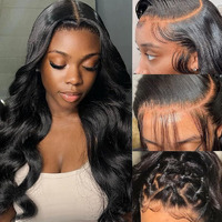 Boxiubut 250% Density 13X6 Hd Body Wave Lace Front Wigs Human Hair Pre Plucked Hd Lace Frontal Wig 13X6 Glueless Full Lace Frontal Wigs Human Hair For Women Natural Black