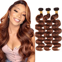 Brown Bundles Human Hair P4/30 Highlight Body Wave Human Hair Bundle 12 14 16 Inch Chocolate Brown Body Wave Bundles Ultra Soft Unprocessed Brazilian Remy Hair Extensions