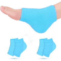 Castor Oil Pack Wrap For Foot, Castor Oil Moisturizing Heel Socks, For Plantar Fasciitis, Cracked Heels - Suitable For Overnight Moisturizing Of Feet (Without Essential Oils) (Blue)