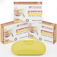 Herboganic Sandal Herbal Soap | Pack Of 3 Of 5Oz Soap Bar | Natural Bar Soap For Face And Body | Hydrating And Nourishing | Suitable For Men And Women