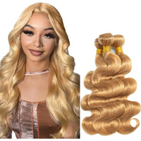 Honey Blonde Human Hair Bundles Color 27 Body Wave Bundles 20 22 24 Inch Brazilian Unprocessed Virgin Hair Extensions