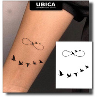 Ubica Semi Permanent Tattoos, 2 Sheets Temporary Fake Tattoo Infinity Sign, Lasts 7-15 Days Water-Resistant, Realistic Small Birds Design, Non-Reflective Body Art Stickers