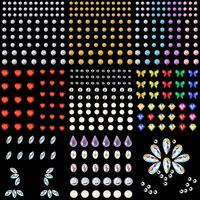9 Sheets Self Adhesive Rhinestones For Makeup Glitter Eyes Face Gems Stick Body Jewels Bling Hair Gems Nail Art Rave Festival Party Accessories For Women Girls