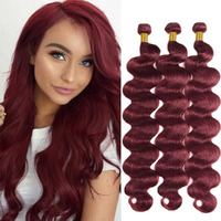 #99J Burgundy Bundles Human Hair Wine Red Body Wave Bundles 16 18 20 Inch Unprocessed Brazilian Virgin Hair 3 Bundle 50 Gram Per Bundle Deals Quick Weave Hair Extensions