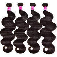 Brazilian Body Wave Human Hair 4 Bundles 18 20 22 24 Inch 100% Unprocessed Virgin Body Weave Bundles Human Hair 1B Color