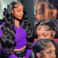 Bimkos 24Inch 13X6 Hd Lace Front Wigs Human Hair 200% Density Body Wave Lace Front Wigs Human Hair Lace Front Wigs For Women Glueless Body Wave Wigs Human Hair Pre Plucked With Baby Hair Natural Black
