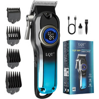 Lqt Hair Clippers For Men Professional, Body Hair Trimmer & Cordless Grooming Set With Led Display Zero Gap Clippers,Fade Haircut Kit, Electric Hair Cut Machines- Ideal Gifts For Men (Blue)