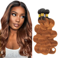 1B30 Ombre Brown Bundles Human Hair Body Wave 3 Bundles 12 14 16 Inch Unprocessed Brazilian Virgin Remy Dark Brown Body Wave Bundle Human Hair Extensions