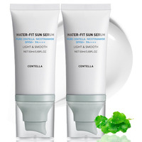2 Pcs ??????????????   Sunscreen Spf50 Pa++++, 50Ml Cen-Tella Madagascar Face Sun Screen Long-Lasting Protection, Hyalu Cica Water-Fit Sun Serum Matte No White Cast For All Skin Type And Uv Defense