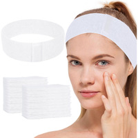 Breenhill 150 Count Disposable Spa Facial Headbands With Convenient Closure,Stretch Facial Headwraps Soft For Facials Skincare Spa