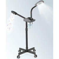 Kingsteam 2-In-1 Salon Grade Professional Facial Steamer With 5X Magnifying Lamp,Esthetician Steamer For Women,Hot Mist Face Steame: 2 Adjustable Steam Levels, 60 Min Timer & 3-Level Led Light (Black)