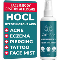Culmboo, Hypochlorous Acid Spray For Face & Skin - Acne Prone Skin, Eczema, Natural Tattoo Aftercare, Piercing Aftercare Spray, Eye Lash Cleanser, Face Mist Toner, Wound Care Cleanser, 8 Fl Oz 1 Pack