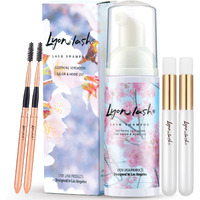 Lyon Lash Eyelash Extension Cleanser 150Ml With Cleansing Brush, Foam Shampoo/Lash Bath, Gentle Formula For Sensitive People, To Remove Eye Makeup Oil & Dust & Mascara, For Professional And Home Use