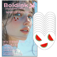 Boldink 10Pcs Watermelon Face Makeup Patches, Temporary Facial Tattoos For Adults, Water Resistant