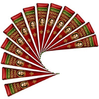 100% Natural Ready To Use Henna Paste Hair Color Hair Dye Cones Reddish Brown Color (Reddish Brown, 12 Count)