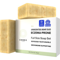 Codex Labs Eczema Soap For Kids & Adults - 2-Pack Unscented Eczema Hand Soap Bars With Shea Butter, Olive Oil & Calendula - Microbiome-Supporting, Ph-Balanced, Clinically Tested - 8.4 Oz Total