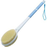 Shower Brush With Soft And Stiff Bristles,17.5"" Long Handle Dual-Side Back Scrubber Bath Brush Body Exfoliator For Wet Or Dry Brushing (Long Handle)