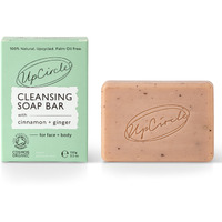 Upcircle Cinnamon + Ginger Chai Soap Bar 3.5Oz - Organic Vegan Cleanser For Face And Body - French Pink Clay + Glycerin Reducing Redness + Irritation - Natural, Cruelty-Free + Palm Oil Free