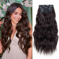Doulike 20 Inch Curly Clip In Hair Extensions 200G Body Wave Set (6A Chocolate Brown) For Work-To-Dinner Volume Heat Friendly Tangle Free 4Pcs Thick Hair