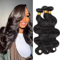 Body Wave Human Hair Bundles Human Hair 18 20 22 Inch 100% Unprocessed Brazilian Virgin Hair Quick Weave Hair Extensions For Black Women 3 Bundles Natural Black