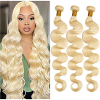 613 Blonde Bundles Human Hair Body Wave 26 28 30 Inch 100% Unprocessed Brailizn Virgin Human Hair 3 Bundles Body Wave Machine Double Weft 613 Bundle 300G