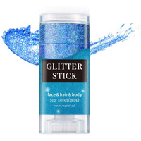 Blueface Glitter Stick,Sparkling Neon Outfit Party Holographic Sequins Paint Body Glitter Gel Makeup.(Blue Face Glitter Stick)