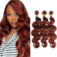Color 33 Bundles Auburn Brown Body Wave Human Hair Bundles 3 Bundles 32 32 32 Inch Color 33 Reddish Brown Bundles Copper Body Wave Bundles Hair Weave 300G