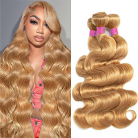 Vallbest Honey Blonde Bundles Human Hair #27 Body Wave Bundles 18 20 22 Inch 3 Bundles 100% Unprocessed Brazilian Virgin Hair 12A Virgin Raw Remy Weave Human Hair Extensions For Women