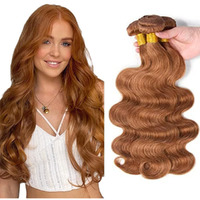 #30 Brown Bundles Human Hair Body Wave Bundles 22 24 26 Inch 3 Bundle Unprocessed Brazilian Virgin Hair Light Brown Body Wave Human Hair Extensions 50 Gram Per Bundle