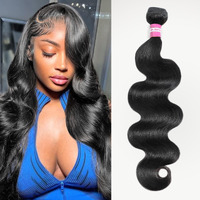 Dmkeep 12A Human Hair Bundles 24 Inch Body Wave Bundles Human Hair 100% Unprocessed Brazilian Raw Virgin Hair Single Bundle Quick Weave Human Hair Extensions Natural Color