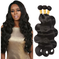 #1B Human Hair Bundles Body Wave Bundles 18 18 18 Inch Unprocessed Brazilian Virgin Hair Weave 3 Bundles 50 Grams Per Bundle Natural Color Bundle Human Hair Extensions