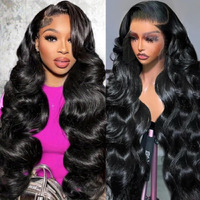 Body Wave Lace Front Wigs Human Hair Pre Plucked With Bleached Knots 200 Density Hd Lace Frontal Wig 13X6 Transparent Lace Front Wigs Human Hair With Baby Hair 28 Inch