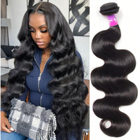 12A Human Hair Bundles 100G Body Wave Bundles Human Hair Extensions 30 Inch Brazilian Virgin Body Wave 1 Piece Deal Unprocessed Brazilian Quick Weave Extensions Natural Black