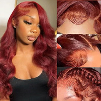 Reddish Brown Lace Front Wigs Human Hair 13X6 Body Wave Lace Frontal Wigs For Women 250% Density Brazilian Virgin Human Hair Glueless Wigs Pre Plucked With Baby Hair,Natural Hairline 22 Inch