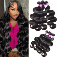 12A Human Hair Bundles 400G Body Wave Bundles Human Hair Extensions 24 26 28 30 Inch Brazilian Virgin Body Wave 4 Pieces Deals Unprocessed Brazilian Quick Weave Extensions Natural Black
