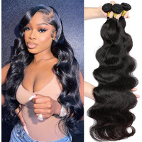 Body Wave Bundles Human Hair 18 20 22 Inch, 12A Brazilian Virgin Body Wave Human Hair Bundles,100% Unprocessed Natural Black Color Weave Deals Full And Thick Hair Extensions