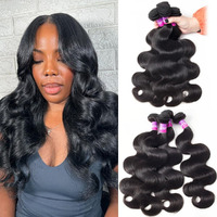 12A Human Hair Bundles 400G Body Wave Bundles Human Hair Extensions 16 18 20 20 Inch Brazilian Virgin Body Wave 4 Pieces Deals Unprocessed Brazilian Quick Weave Extensions Natural Black