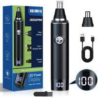 Ginity Ear & Nose Hair Trimmer With Led Display For Men Women,Painless Usb Rechargeable Eyebrow & Facial & Nose Hair Trimmer Clipper,Professional Ipx7 Waterproof Dual Edge Blades 12500 Rpm (Black)