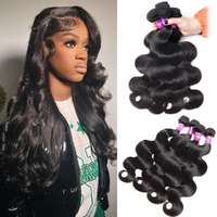 12A Human Hair Bundles 400G Body Wave Bundles Human Hair Extensions 22 22 24 24 Inch Brazilian Virgin Body Wave 4 Pieces Deals Unprocessed Brazilian Quick Weave Extensions Natural Black